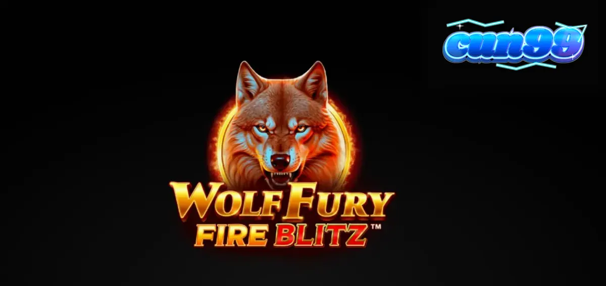 Tampilan visual slot Wolf Fury Fire Blitz dengan simbol serigala dan buah-buahan yang menyala.